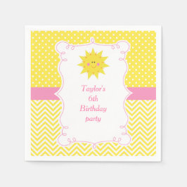 私たちの小さなサンシャイン誕生日サンキュー スタンダードカクテルナプキン