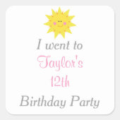 私たちの小さなサンシャイン誕生日'私は行った' スクエアシール (正面)