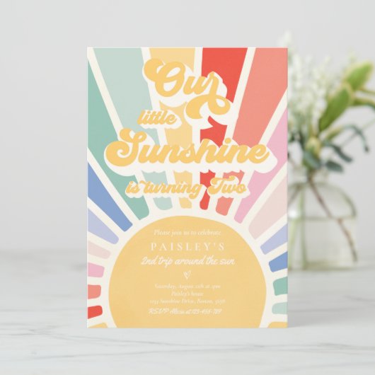 『私たちの小さなサンシャイン2歳の誕生日』 招待状 (スタンド正面)