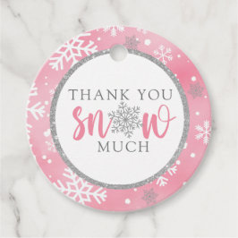 私たちの小さなスノーフレークのピンクの1歳の誕生日 フェイバータグ