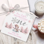 私たちの小さなスノーフレークの女の子ピンクシルバー1歳の誕生日 フェイバータグ