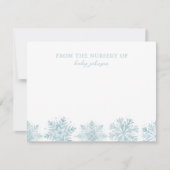 私たちの小さなスノーフレーク赤ちゃんシャワーサンキューカード サンキューカード (正面)