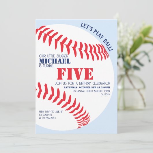 私たちの小さなスラッガー野球の誕生日パーティー 招待状 (スタンド正面)
