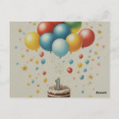 「私たちの小さなスーパースターに誕生日おめでとう！」 ポストカード (裏面)