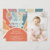 私たちの小さなソンシャインは一つの二歳の誕生日を迎える 招待状 (正面/裏面)