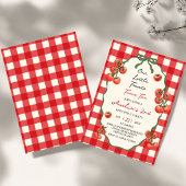 私たちの小さなトマトの赤いギンガムチェックが2歳の誕生日を迎える 招待状