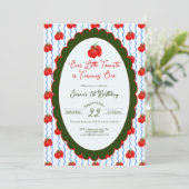 私たちの小さなトマトは1日の誕生日の写真を回す 招待状 (スタンド正面)