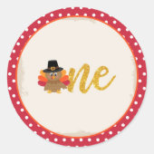 私たちの小さなトルコはワンステッカーを回している – TD ラウンドシール (正面)