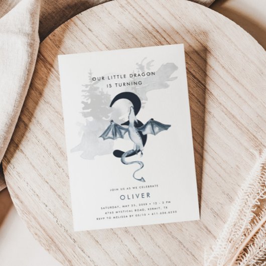 私たちの小さなドラゴン男子の3歳の誕生日 招待状