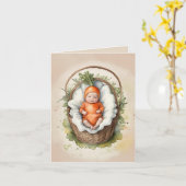 私たちの小さなニンジン:誕生のお知らせ カード (黄色い花)