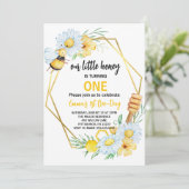 私たちの小さなハチミツが一つの蜂の最初の誕生日を回している 招待状 (スタンド正面)