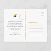 私たちの小さなハニービーかわいいかわいいベビー写真誕生 案内ポストカード (裏面)