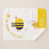 私たちの小さなハニービーかわいいかわいい男の赤ちゃんや女の子 シェルパブランケット (正面(横))