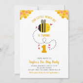 私たちの小さなハニービーキュート甘いかわいい誕生日 招待状 (正面)