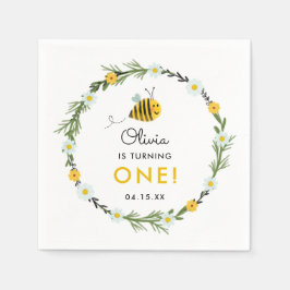 私たちの小さなハニービー最初の誕生日パーティー スタンダードカクテルナプキン