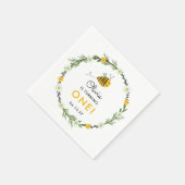 私たちの小さなハニービー最初の誕生日パーティー スタンダードカクテルナプキン (角)