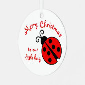 私たちの小さなバグにカワイメリークリスマスレディバグ メタルオーナメント (正面左)