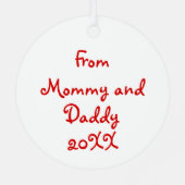 私たちの小さなバグにカワイメリークリスマスレディバグ メタルオーナメント (裏面)