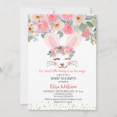 私たちの小さなバニーは赤ちゃんシャワーの途中にある 招待状 (正面)