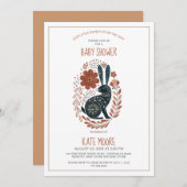 私たちの小さなバニーは赤ちゃんシャワーの途中にある 招待状 (正面/裏面)