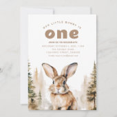 私たちの小さなバニーは1歳の誕生日招待状 招待状 (正面)