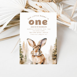 私たちの小さなバニーは1歳の誕生日招待状 招待状