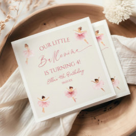 私たちの小さなバレリーナピンクバレエ誕生日パーティー スタンダードカクテルナプキン