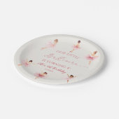 私たちの小さなバレリーナピンクバレエ誕生日パーティー ペーパープレート (アングル)