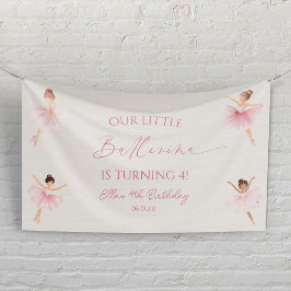 私たちの小さなバレリーナ ピンクバレエ 誕生日パーティー 横断幕