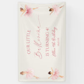 私たちの小さなバレリーナ ピンクバレエ 誕生日パーティー 横断幕 (縦)