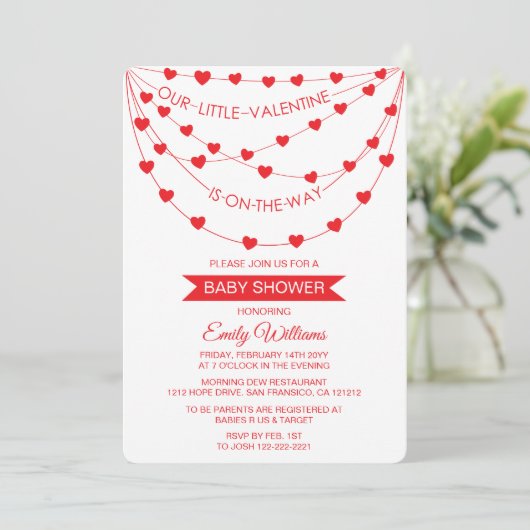 私たちの小さなバレンタインは、ベビーシャワーの途中です シーズンカード (スタンド正面)