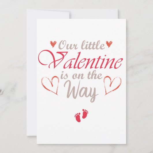 私たちの小さなバレンタインは、妊娠中の贈り物を途中にある 招待状 (裏面)
