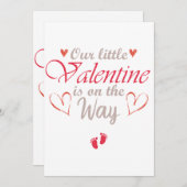 私たちの小さなバレンタインは、妊娠中の贈り物を途中にある 招待状 (正面/裏面)