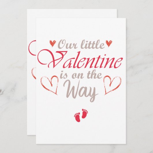 私たちの小さなバレンタインは、妊娠中の贈り物を途中にある 招待状 (正面/裏面)