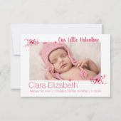 私たちの小さなバレンタインベイビーのお知らせ 招待状 (正面)