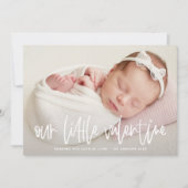 私たちの小さなバレンタインレタリング誕生のお知らせ シーズンカード (正面)