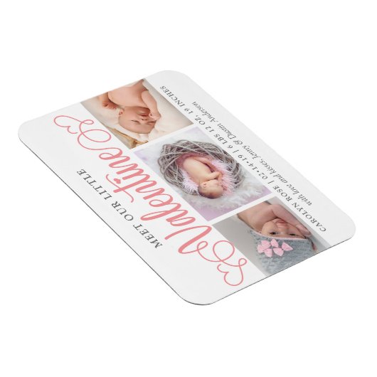 私たちの小さなバレンタイン3写真誕生のお知らせ マグネット (右側)