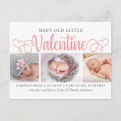 私たちの小さなバレンタイン3写真誕生のお知らせ 案内ポストカード (正面)