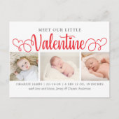 私たちの小さなバレンタイン3写真誕生のお知らせ 案内ポストカード (正面)