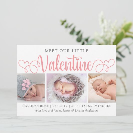 私たちの小さなバレンタイン3写真誕生のお知らせ 案内状 (スタンド正面)