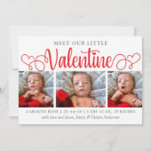 私たちの小さなバレンタイン3写真誕生のお知らせ 案内状 (正面)