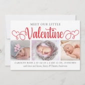 私たちの小さなバレンタイン3写真誕生のお知らせ 案内状 (正面)