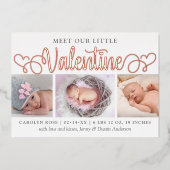 私たちの小さなバレンタイン3写真誕生のお知らせ 箔招待状 (正面)