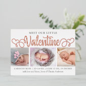 私たちの小さなバレンタイン3写真誕生のお知らせ 箔招待状 (立ち正面)