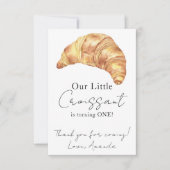 私たちの小さなパンの1歳の誕生日ありがとう サンキューカード (正面)