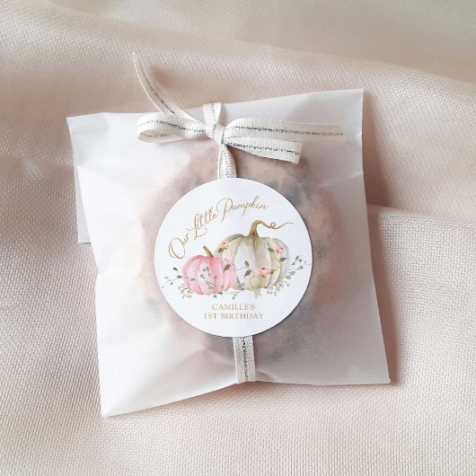 私たちの小さなパンプキンガール 誕生日 ラウンドシール