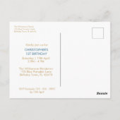 私たちの小さなパンプキンブルー 1歳の誕生日 ポストカード (裏面)