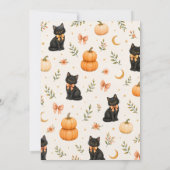 私たちの小さなパンプキン ハロウィン ベビーシャワー 猫 招待状 (裏面)