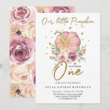 私たちの小さなパンプキン ファーストバースデー ピンク