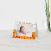 私たちの小さなパンプキン 感謝祭 新生児写真 案内状 (正面)